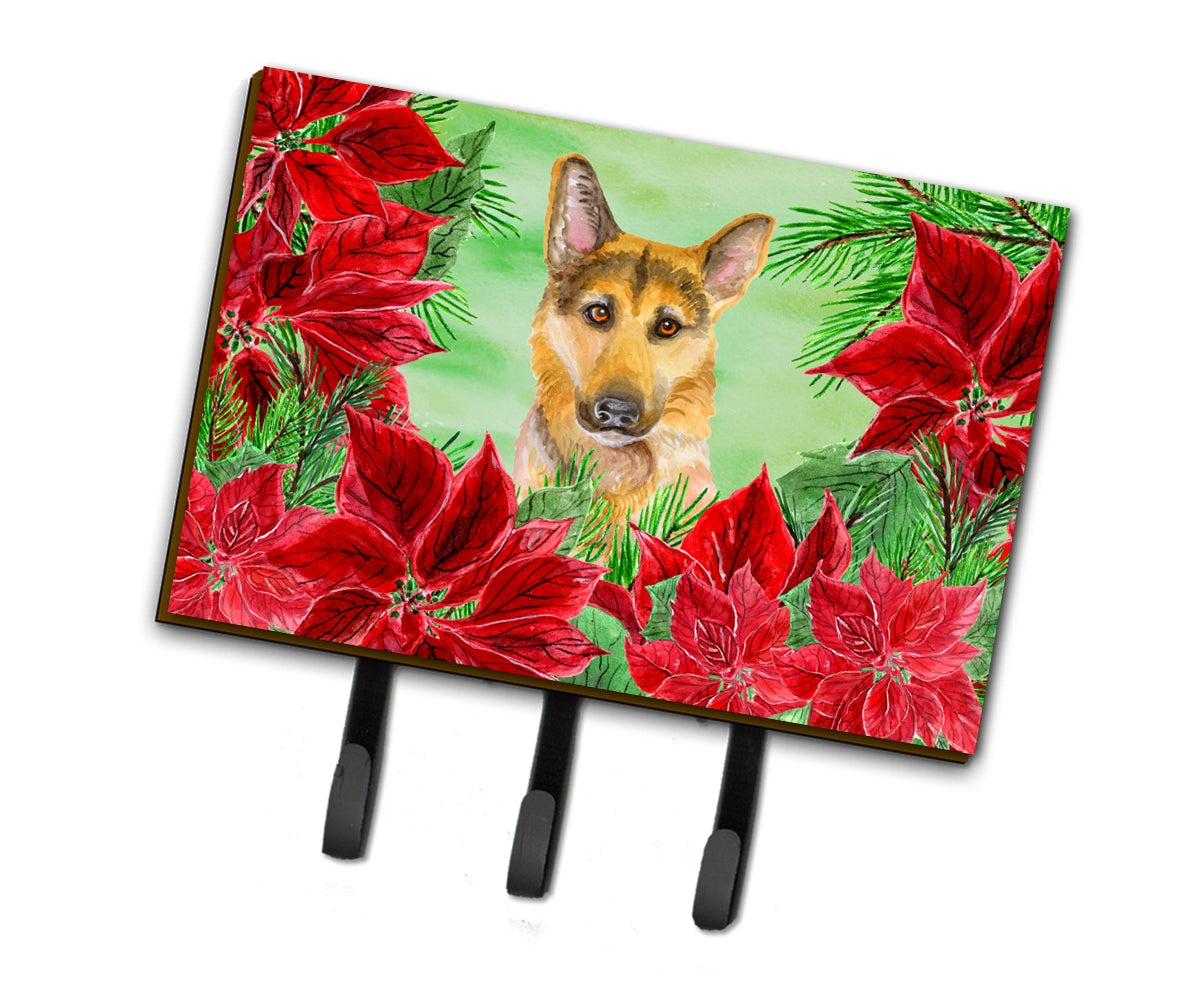 German Shepherd #2 Poinsettas Leash or Key Holder CK1359TH68  the-store.com.