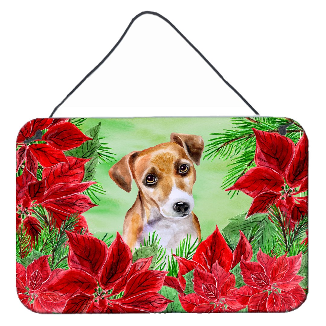 Jack Russell Terrier #2 Poinsettas Wall or Door Hanging Prints CK1360DS812 by Caroline's Treasures