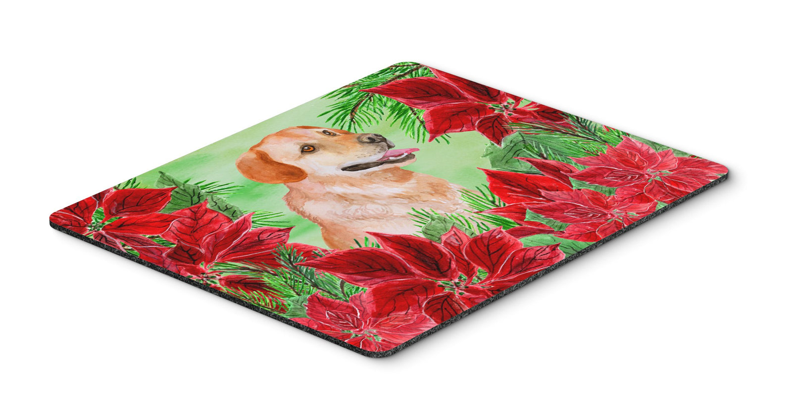 Labrador Retriever Poinsettas Mouse Pad, Hot Pad or Trivet CK1361MP by Caroline's Treasures