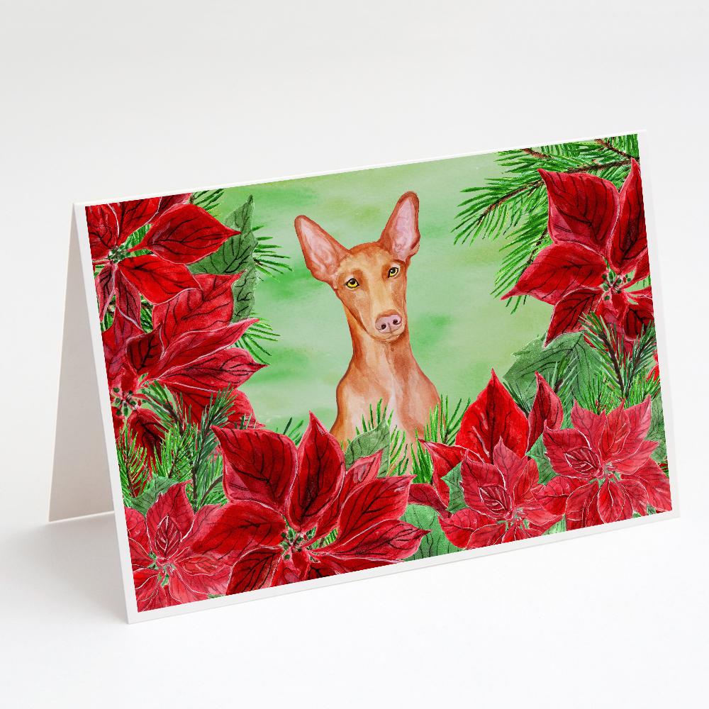 Buy this Pharaoh Hound Poinsettas Greeting Cards and Envelopes Pack of 8