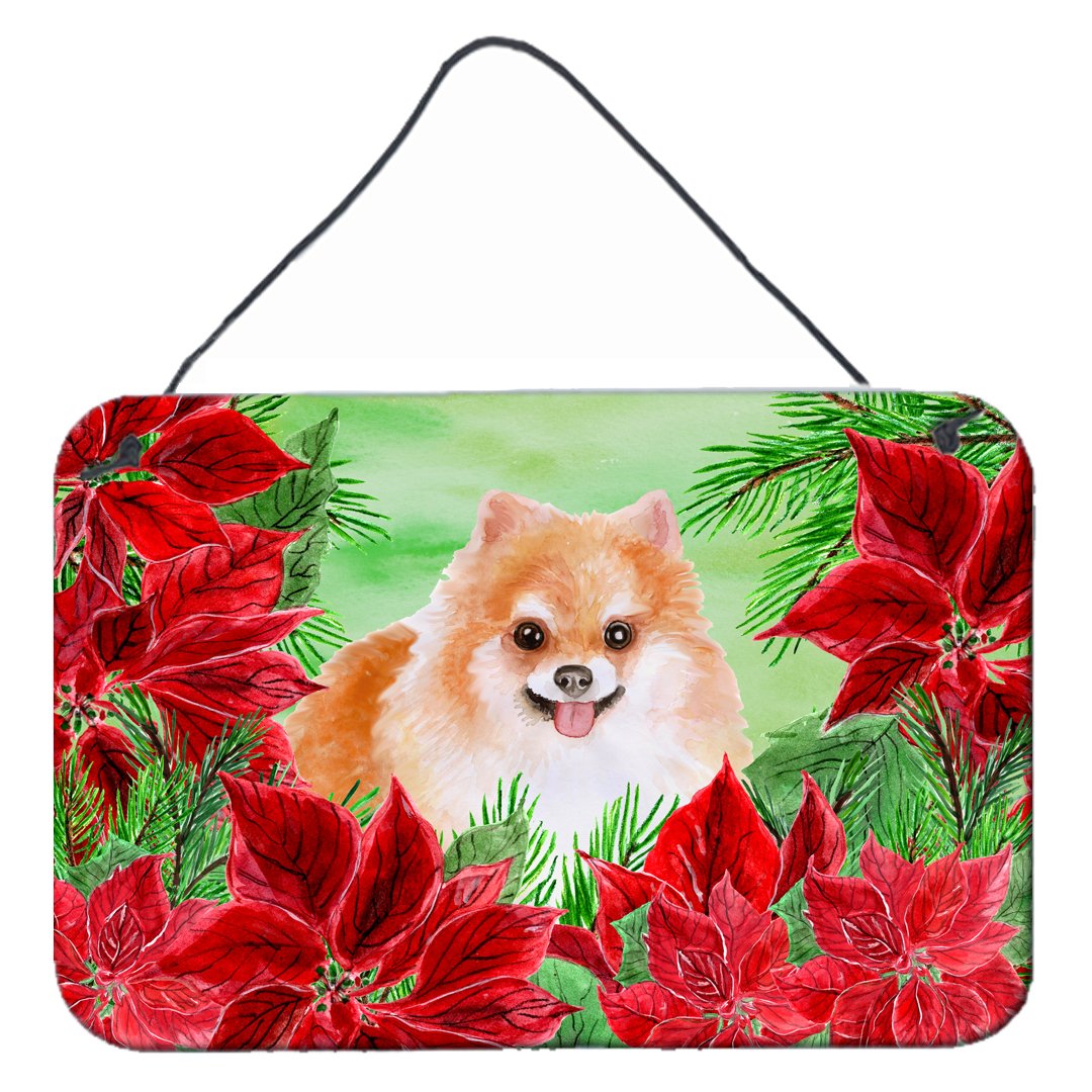 Pomeranian #2 Poinsettas Wall or Door Hanging Prints CK1363DS812 by Caroline's Treasures