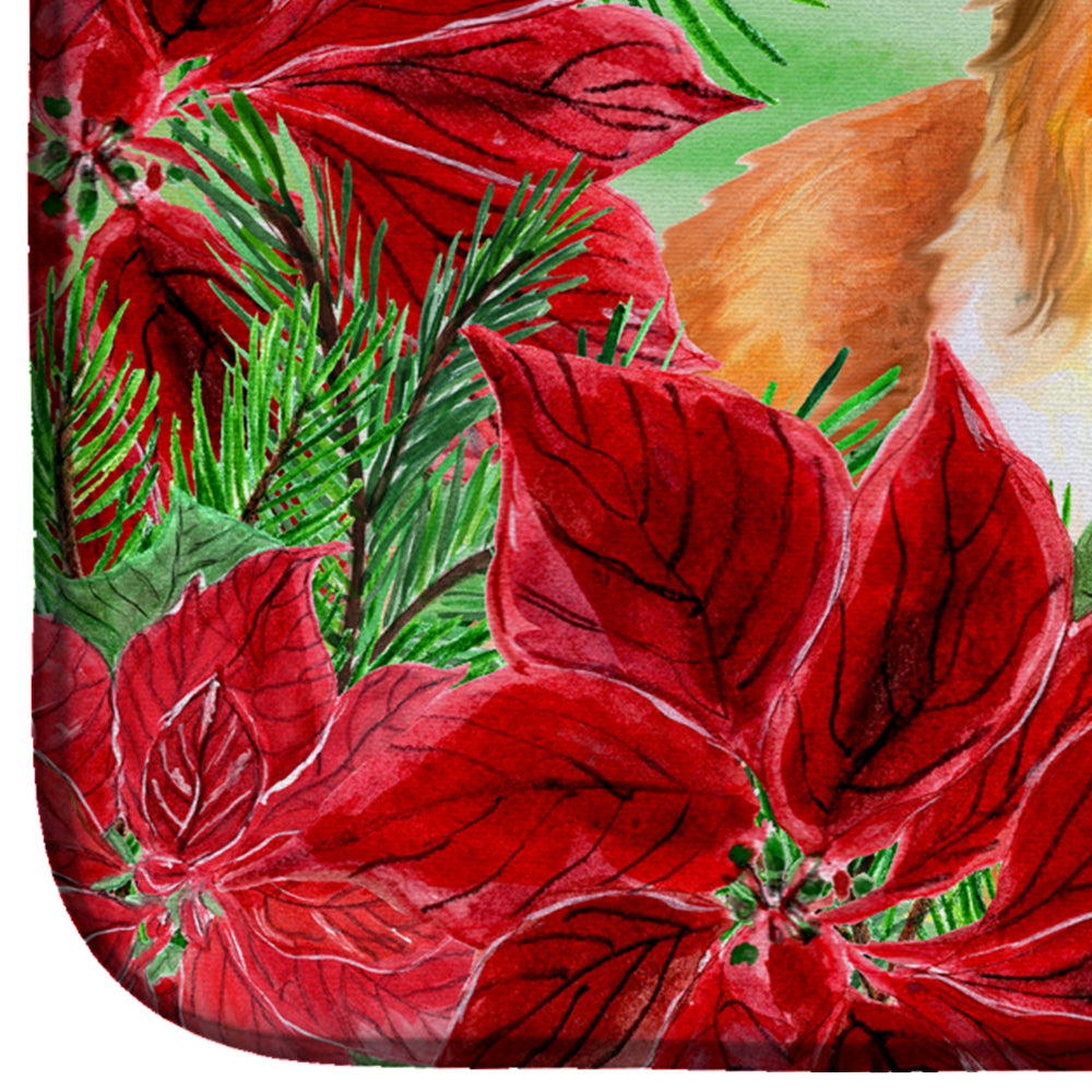 Sheltie Poinsettas Dish Drying Mat CK1367DDM  the-store.com.