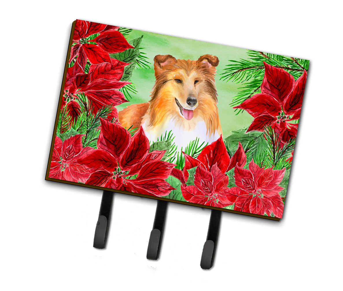 Sheltie Poinsettas Leash or Key Holder CK1367TH68  the-store.com.