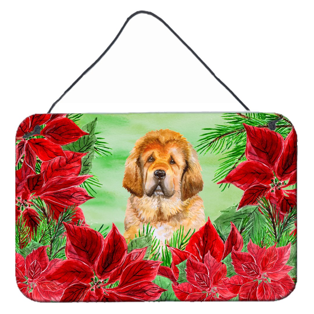 Tibetan Mastiff Poinsettas Wall or Door Hanging Prints CK1368DS812 by Caroline's Treasures