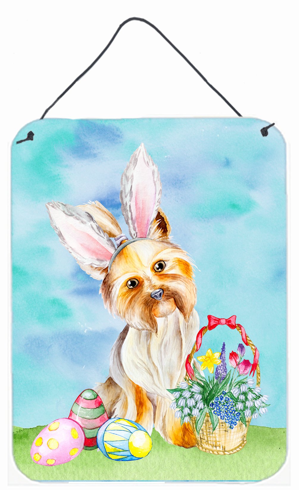 Yorkie Easter Bunny Wall or Door Hanging Prints CK1372DS1216 by Caroline&#39;s Treasures