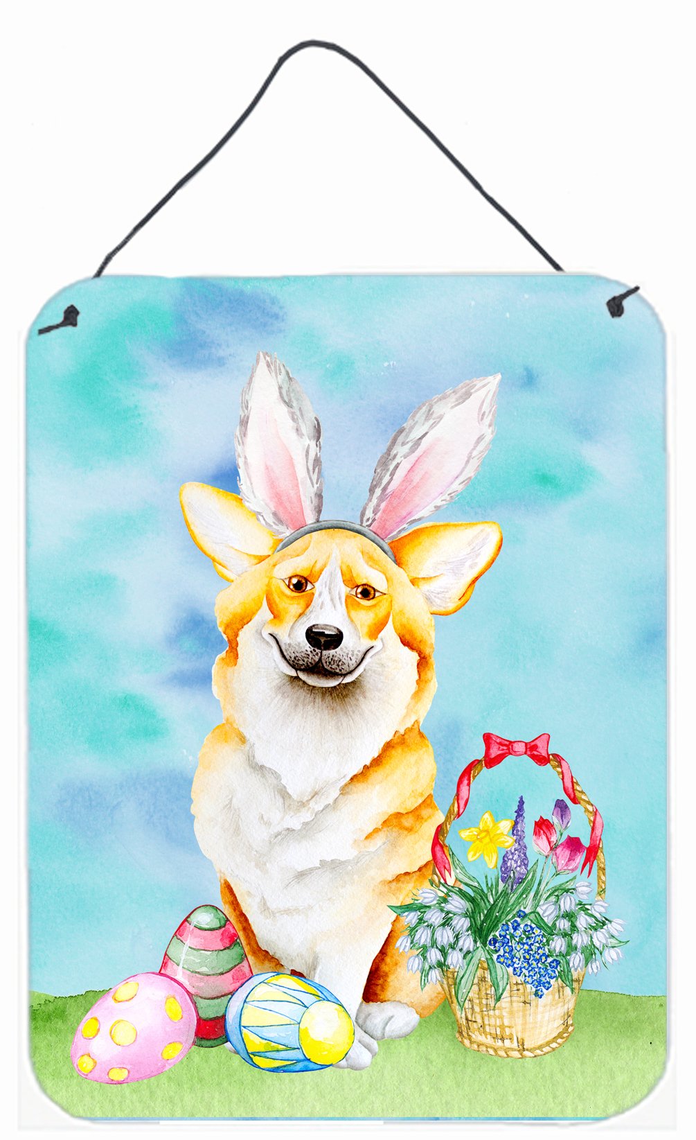 Corgi Easter Bunny Wall or Door Hanging Prints CK1373DS1216 by Caroline&#39;s Treasures