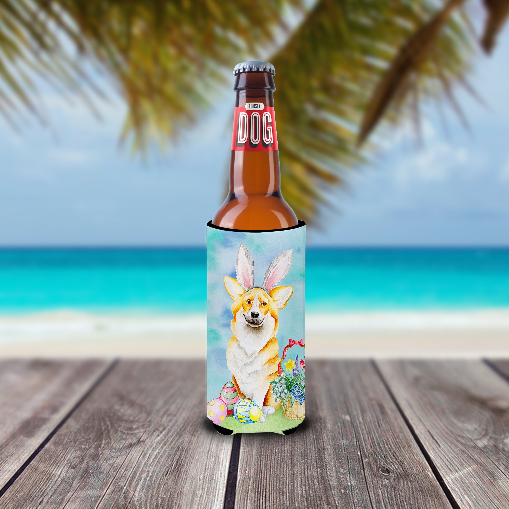 Corgi Easter Bunny  Ultra Hugger for slim cans CK1373MUK  the-store.com.