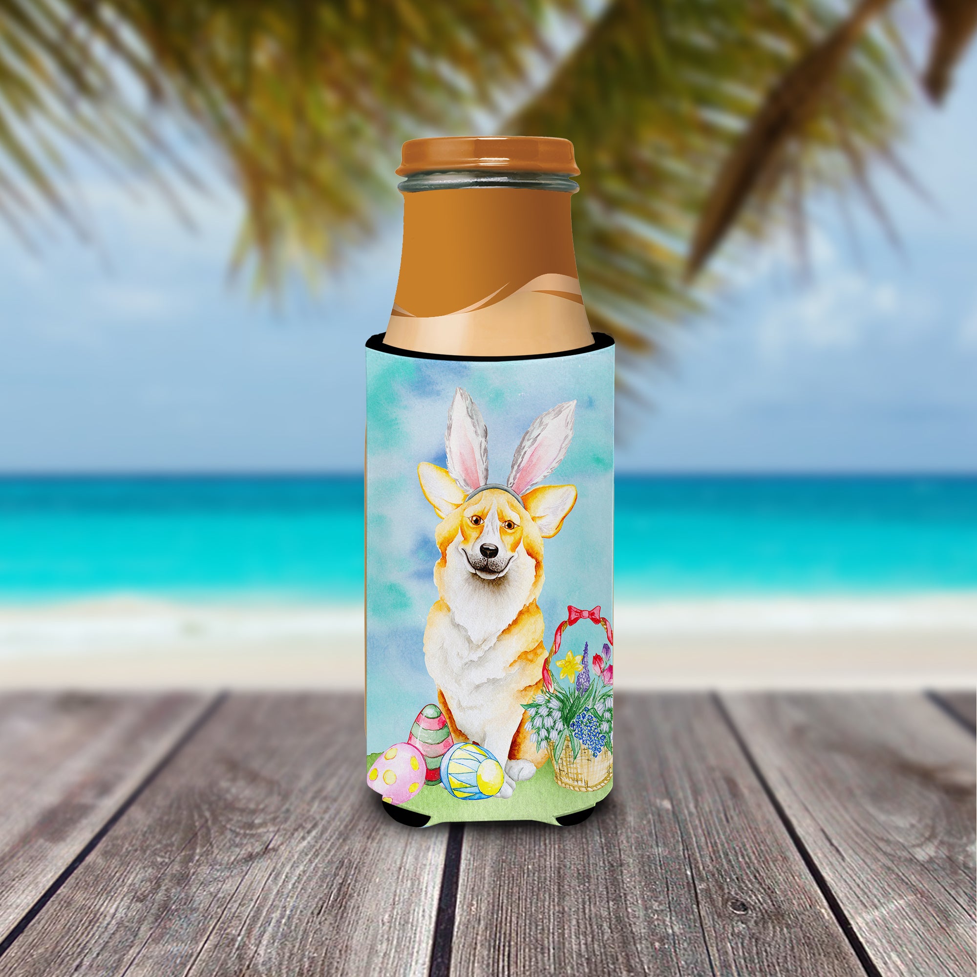 Corgi Easter Bunny  Ultra Hugger for slim cans CK1373MUK  the-store.com.