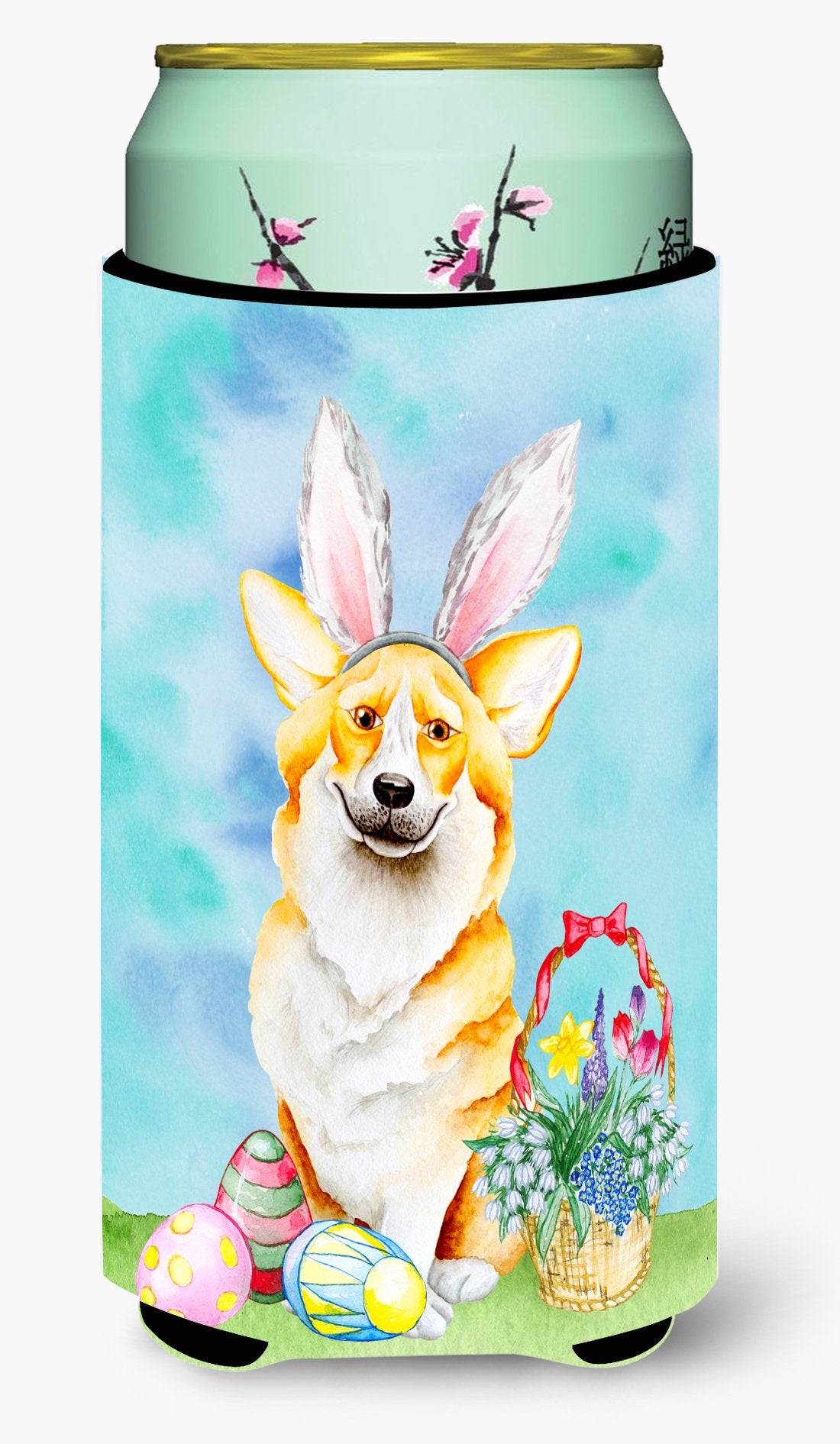 Corgi Easter Bunny Tall Boy Beverage Insulator Hugger CK1373TBC by Caroline's Treasures