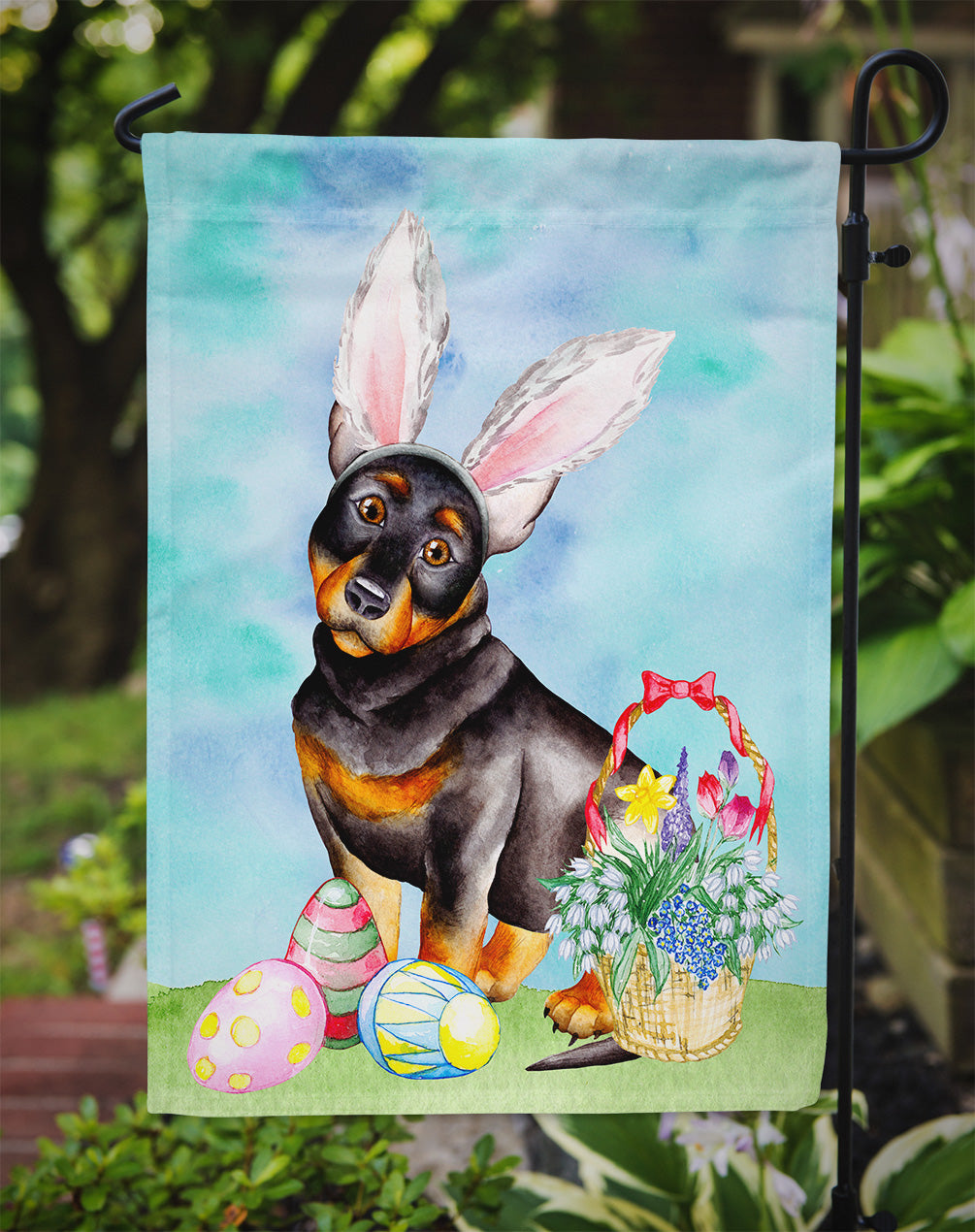 Lancashire Heeler Easter Bunny Flag Garden Size CK1377GF  the-store.com.