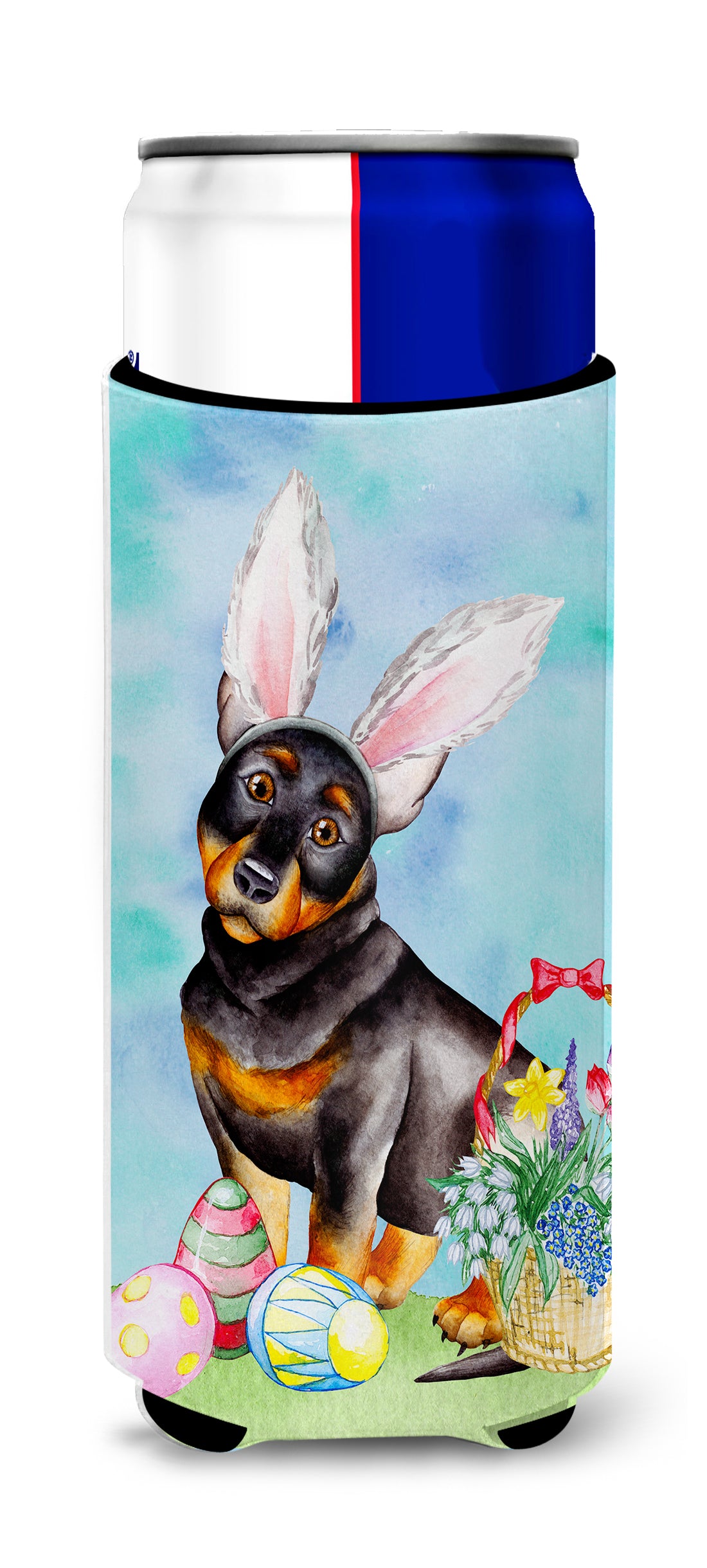 Lancashire Heeler Easter Bunny  Ultra Hugger for slim cans CK1377MUK  the-store.com.