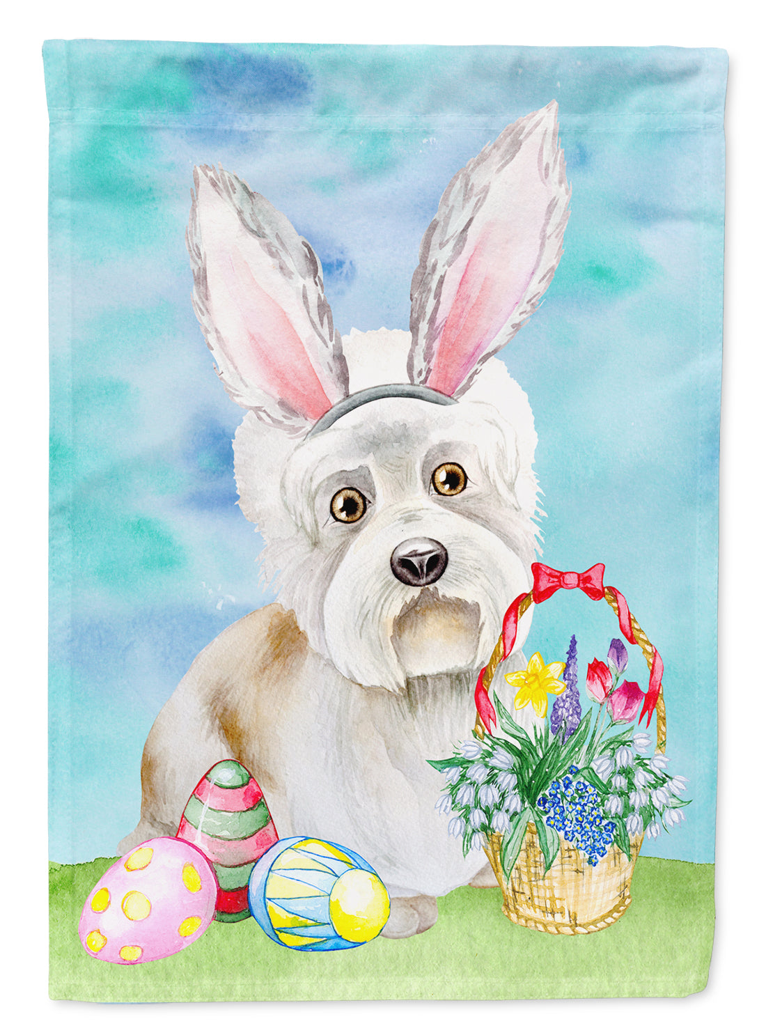 Dandie Dinmont Easter Bunny Flag Canvas House Size CK1379CHF  the-store.com.