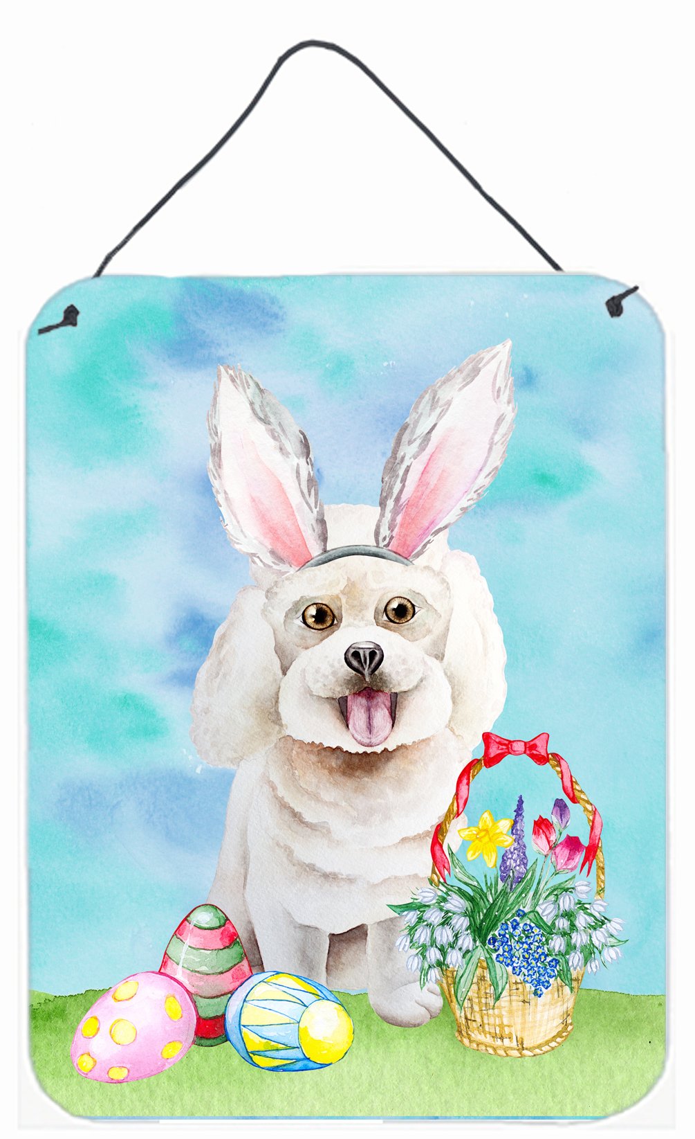 Bichon Frise Easter Bunny Wall or Door Hanging Prints CK1381DS1216 by Caroline's Treasures