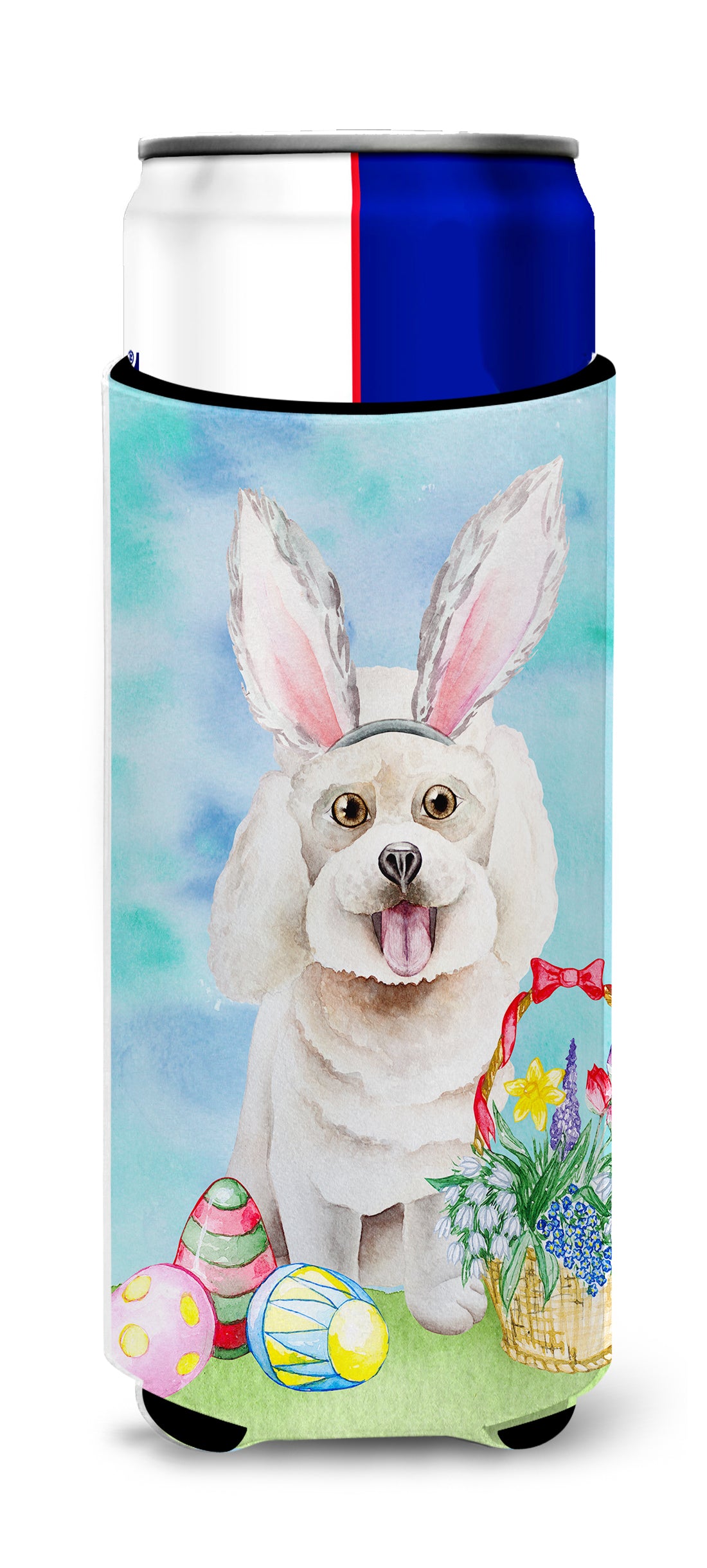 Bichon Frise Easter Bunny  Ultra Hugger for slim cans CK1381MUK  the-store.com.