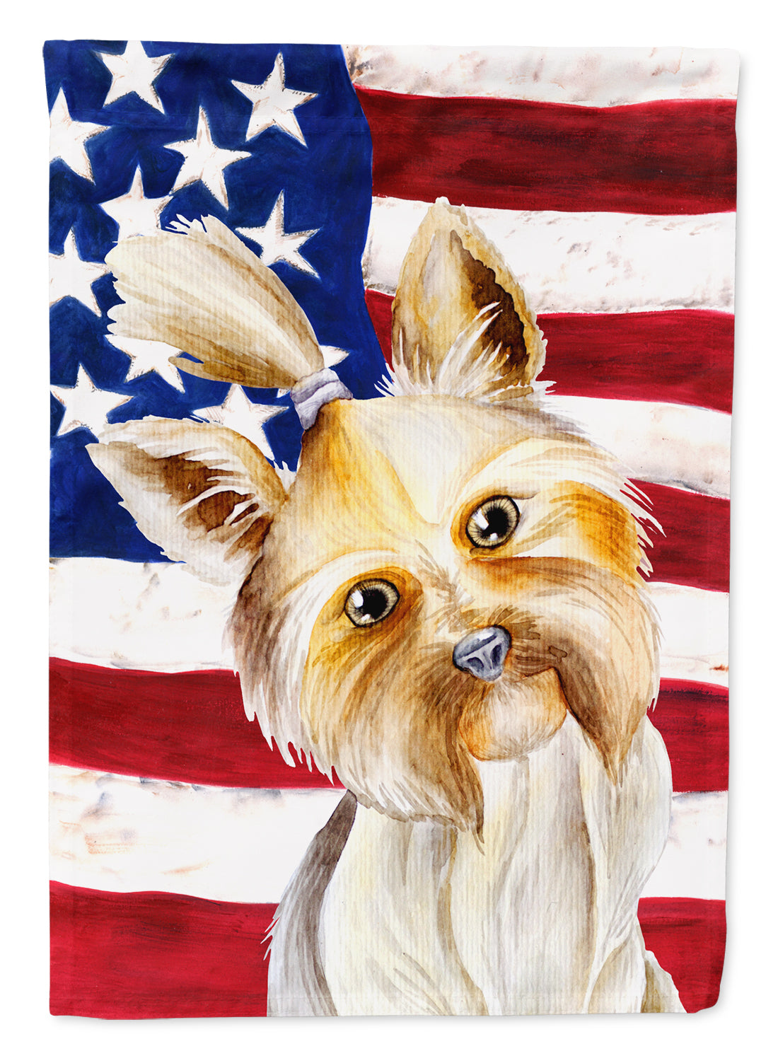 Yorkie Yorkshier Terrier Patriotic Flag Canvas House Size CK1382CHF  the-store.com.