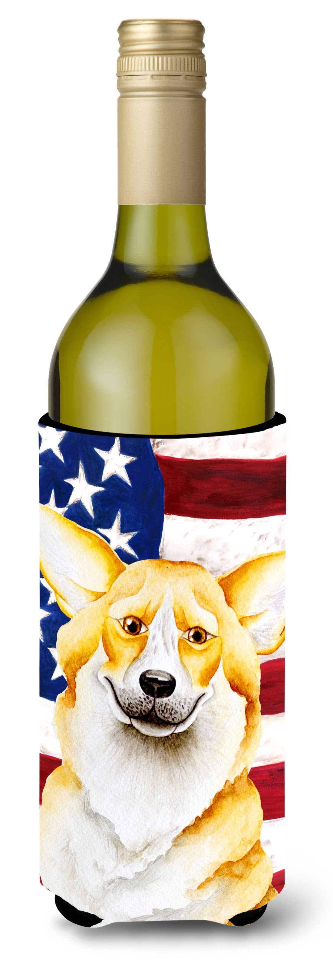 Corgi Patriotic Wine Bottle Beverge Insulator Hugger CK1383LITERK by Caroline's Treasures