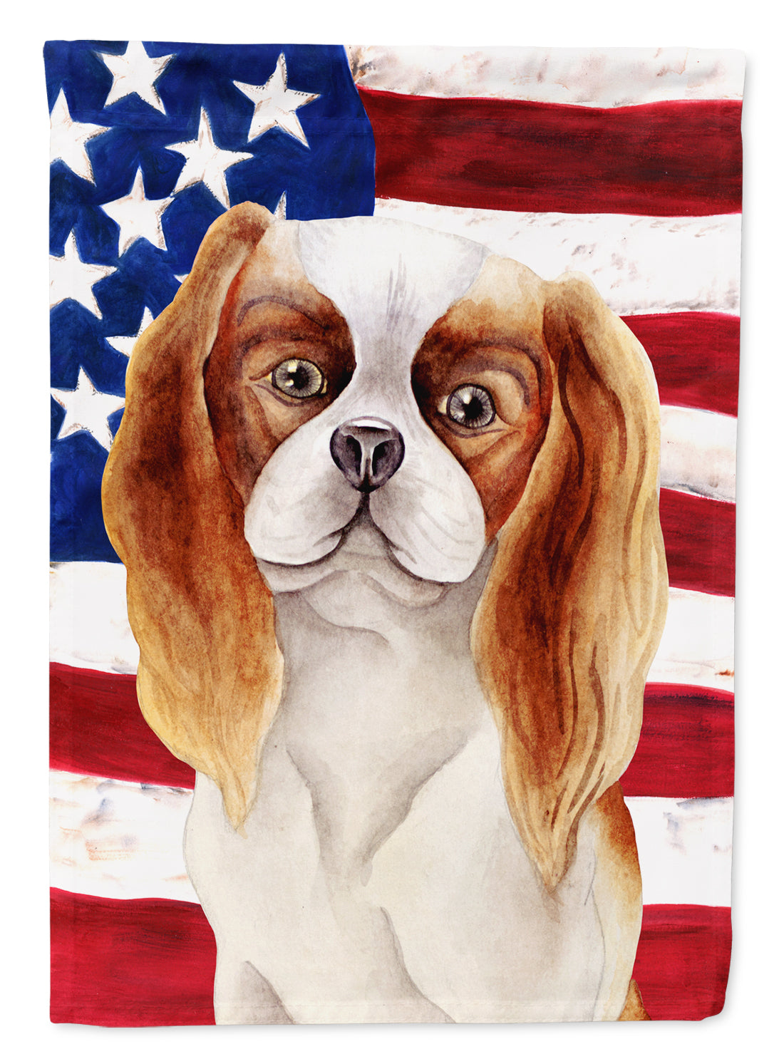 Cavalier Spaniel Patriotic Flag Canvas House Size CK1384CHF  the-store.com.