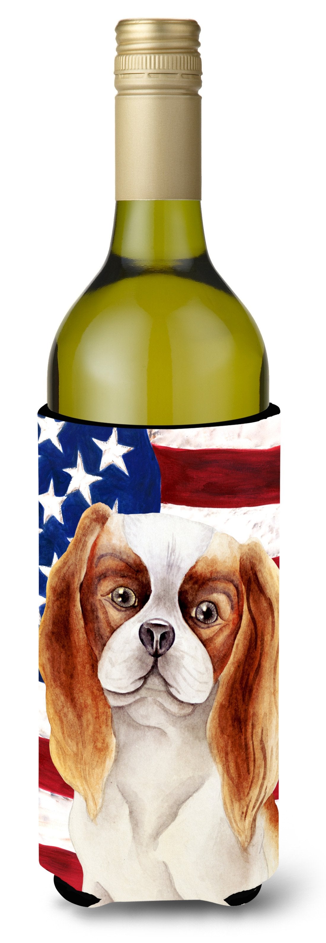 Cavalier Spaniel Patriotic Wine Bottle Beverge Insulator Hugger CK1384LITERK by Caroline's Treasures