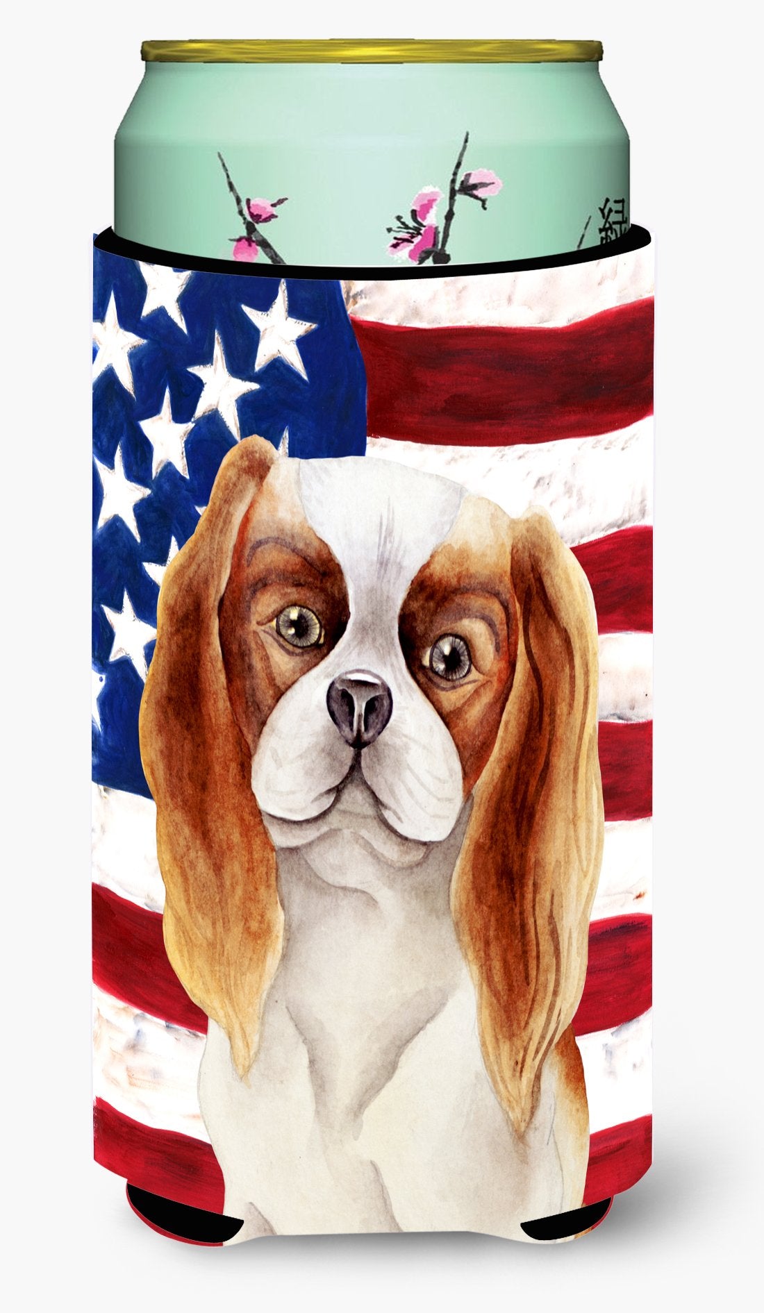 Cavalier Spaniel Patriotic Tall Boy Beverage Insulator Hugger CK1384TBC by Caroline's Treasures