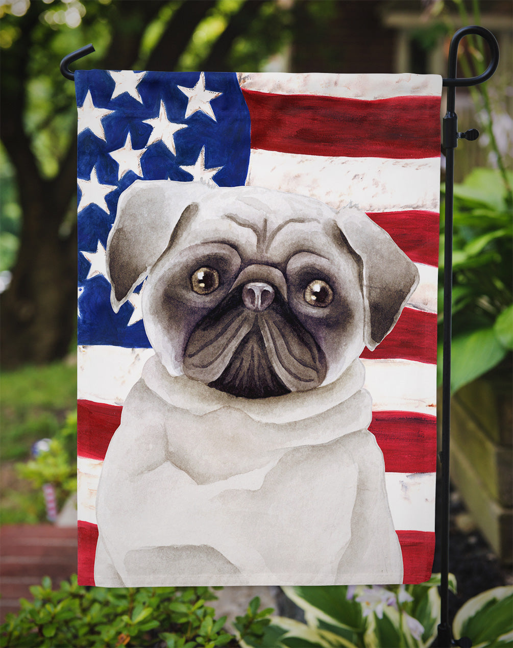 Pug Patriotic Flag Garden Size CK1385GF  the-store.com.