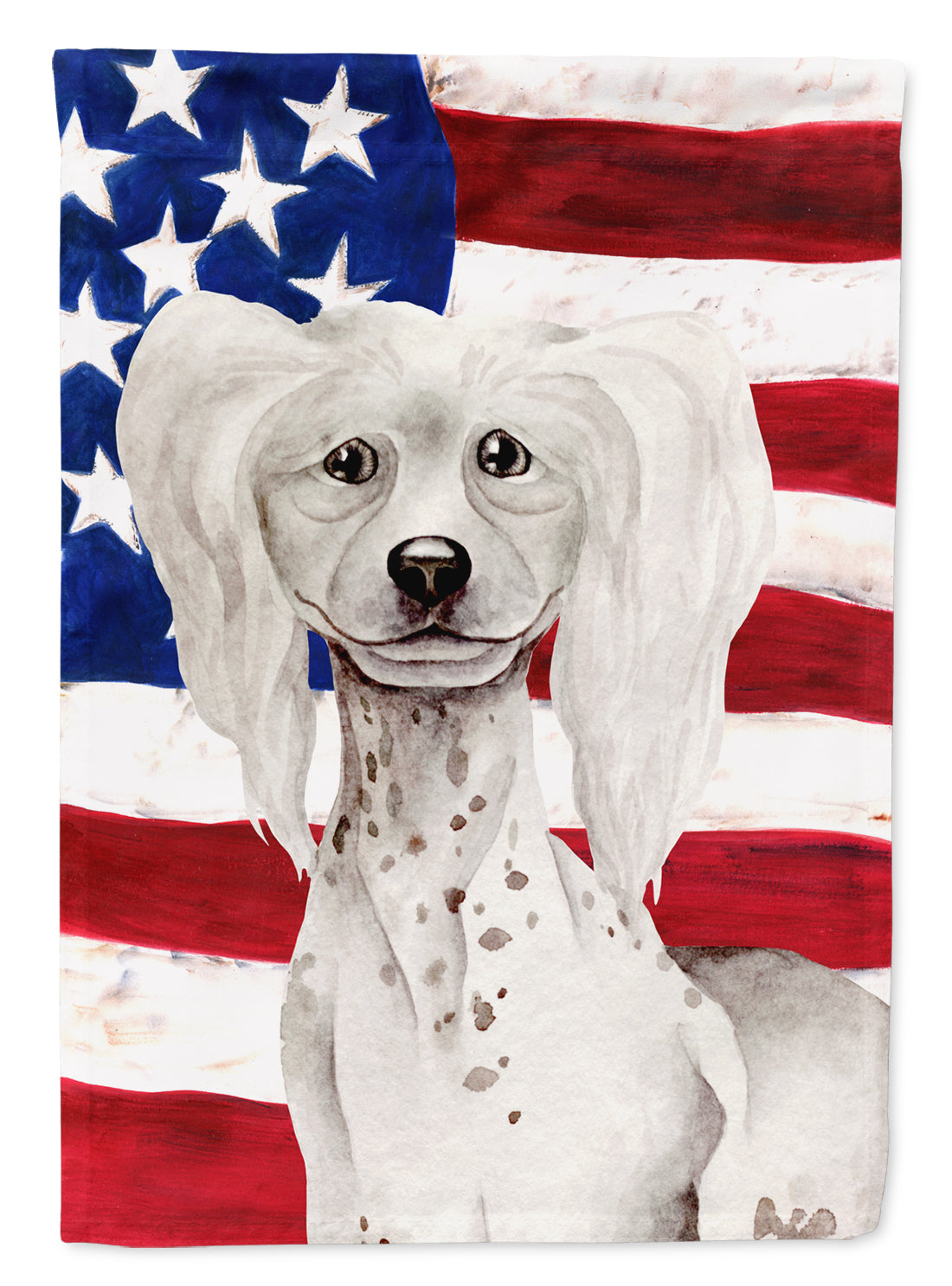 Chinese Crested Patriotic Flag Garden Size CK1387GF  the-store.com.