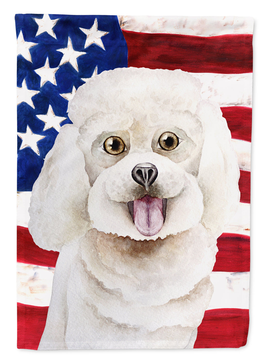 Bichon Frise Patriotic Flag Canvas House Size CK1388CHF  the-store.com.