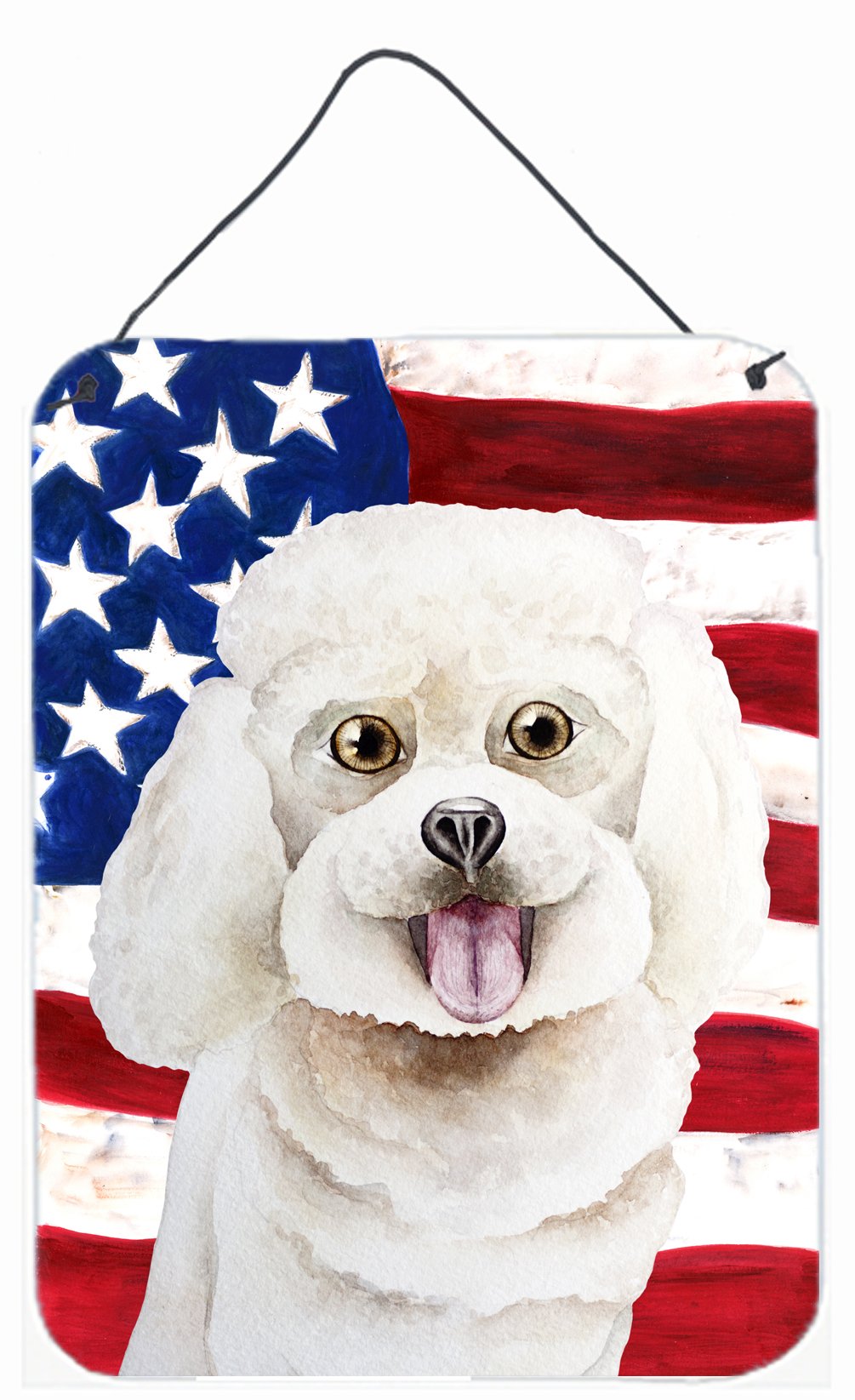 Bichon Frise Patriotic Wall or Door Hanging Prints CK1388DS1216 by Caroline's Treasures