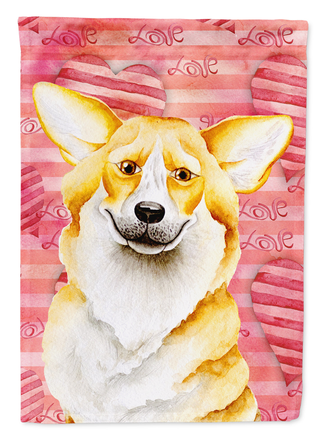 Corgi Love Flag Canvas House Size CK1390CHF  the-store.com.