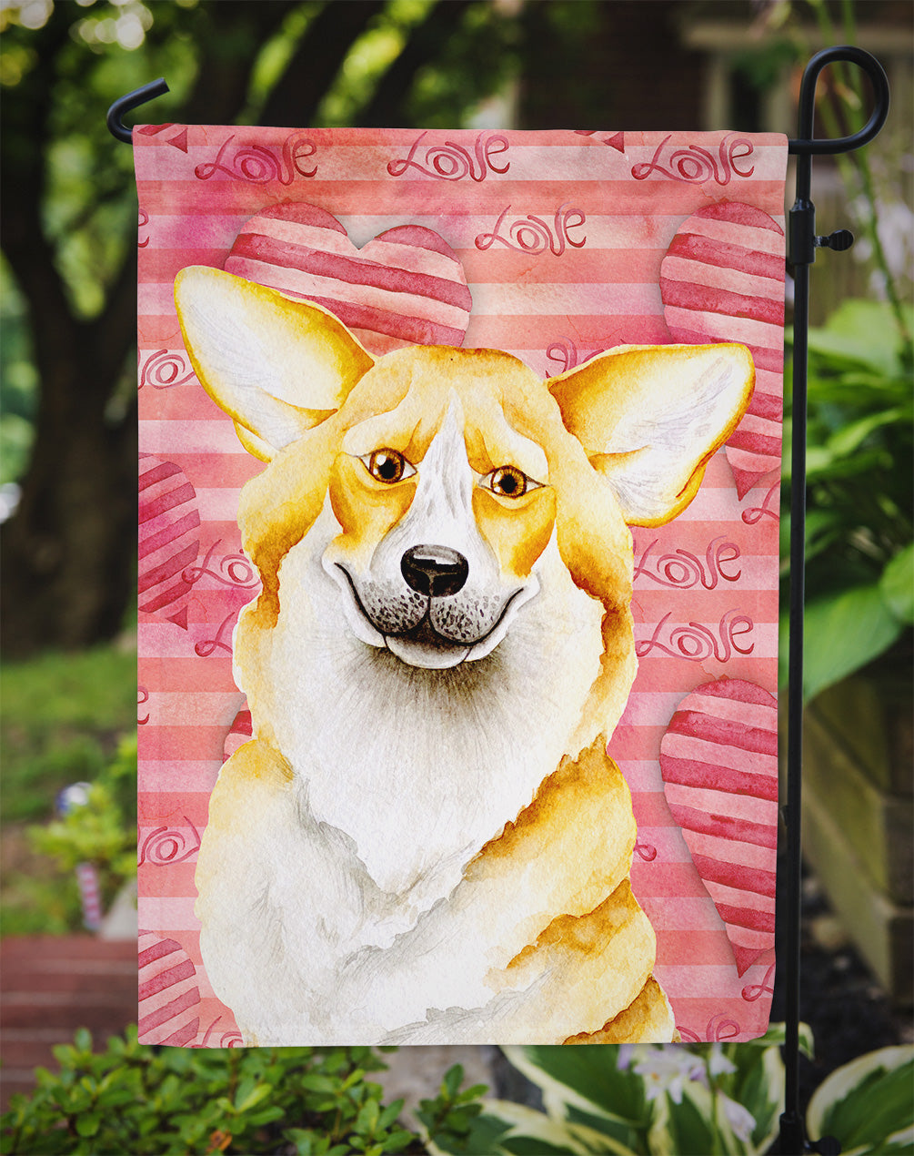 Corgi Love Flag Garden Size CK1390GF  the-store.com.