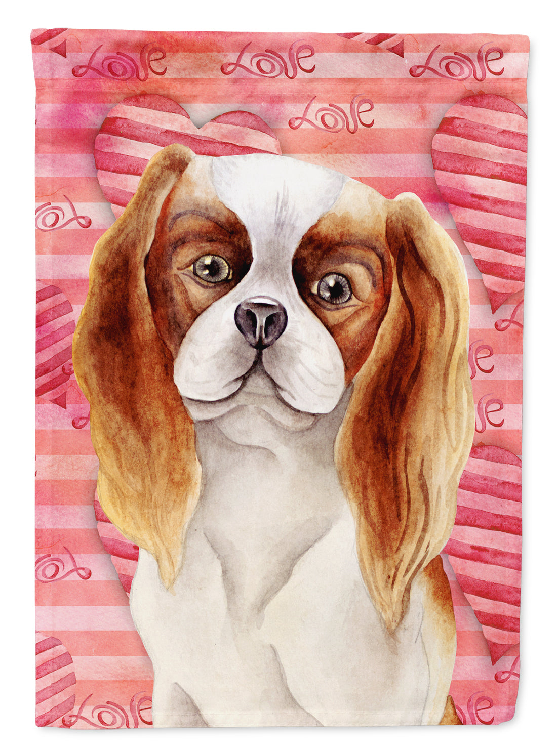 Cavalier Spaniel Love Flag Canvas House Size CK1391CHF  the-store.com.