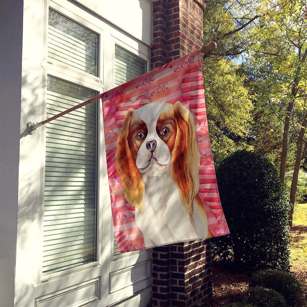 Cavalier Spaniel Love Flag Canvas House Size CK1391CHF  the-store.com.