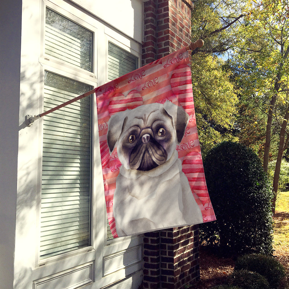 Pug Love Flag Canvas House Size CK1392CHF  the-store.com.