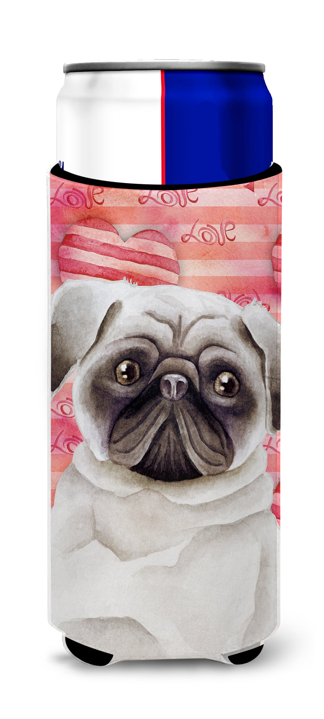 Pug Love  Ultra Hugger for slim cans CK1392MUK  the-store.com.