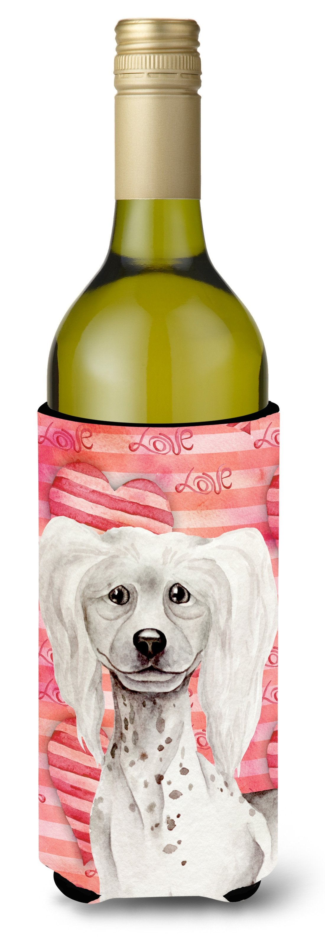 Chinese Crested Love Wine Bottle Beverge Insulator Hugger CK1394LITERK by Caroline's Treasures