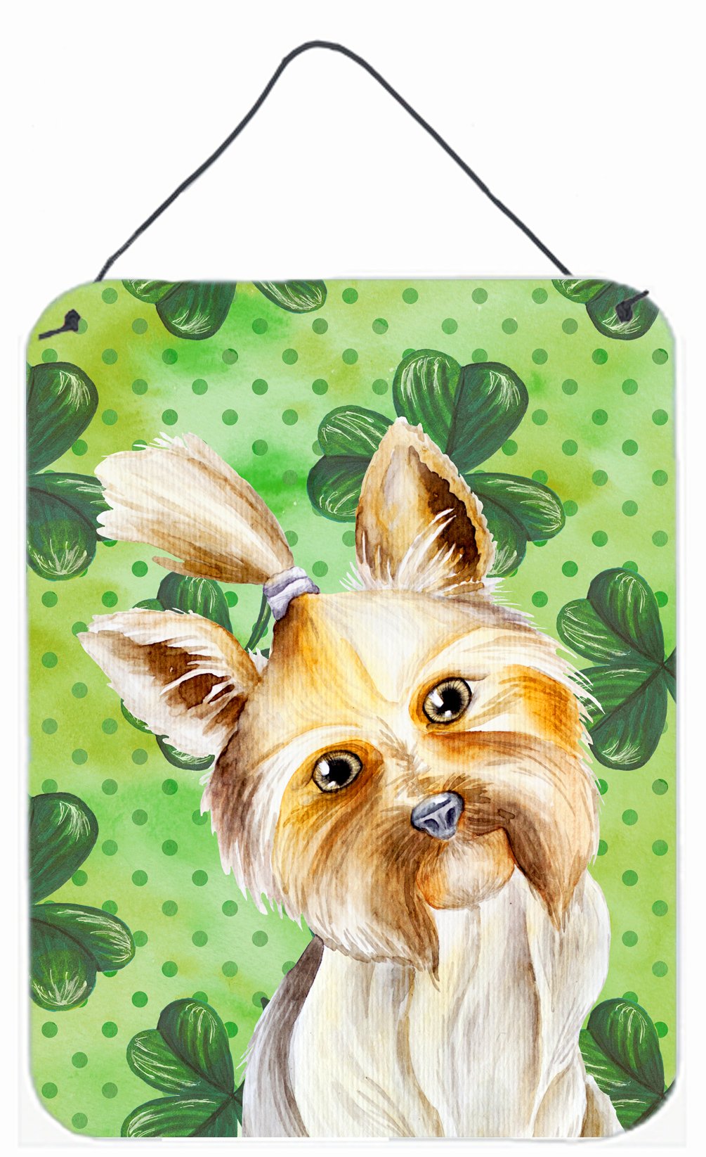 Yorkie Yorkshier Terrier Shamrocks Wall or Door Hanging Prints CK1396DS1216 by Caroline's Treasures