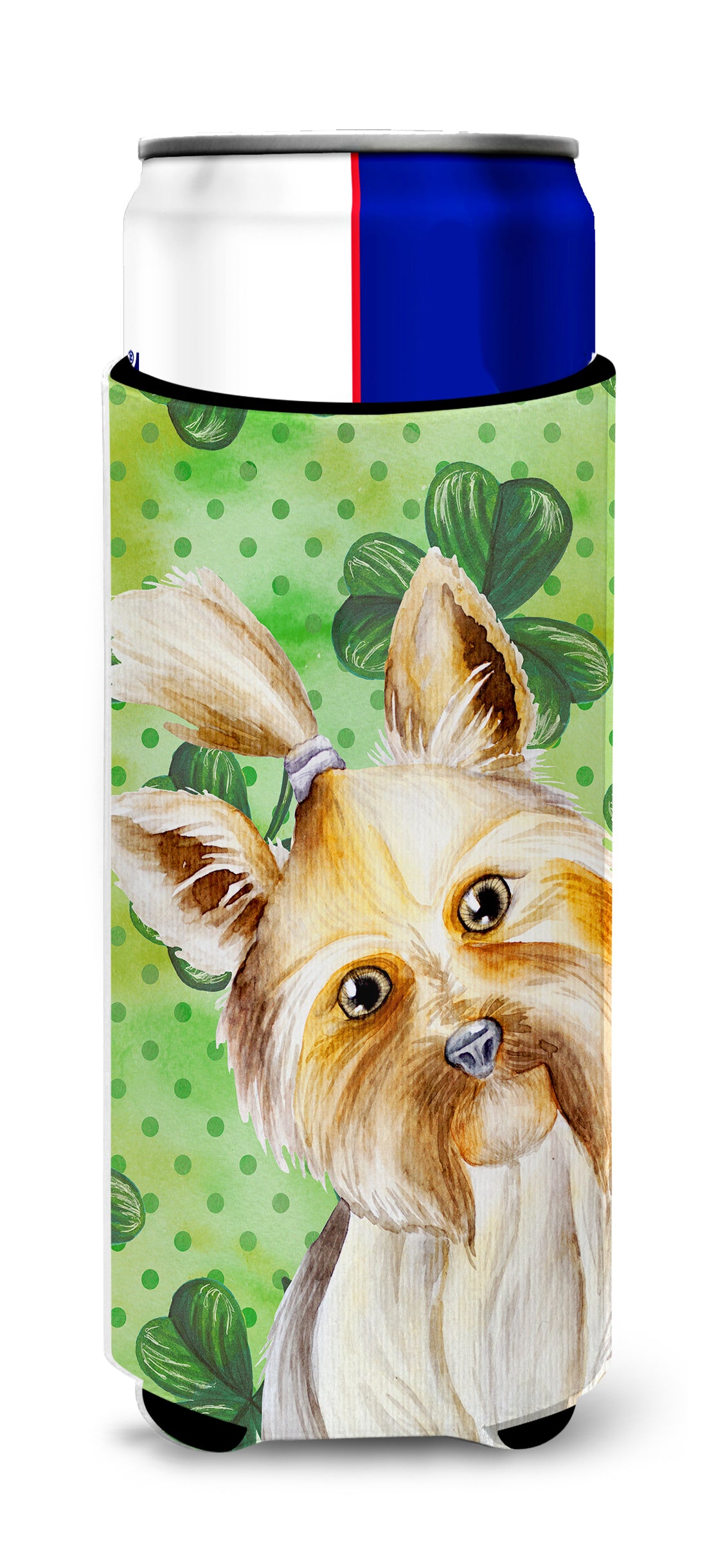 Yorkie Yorkshier Terrier Shamrocks  Ultra Hugger for slim cans CK1396MUK  the-store.com.