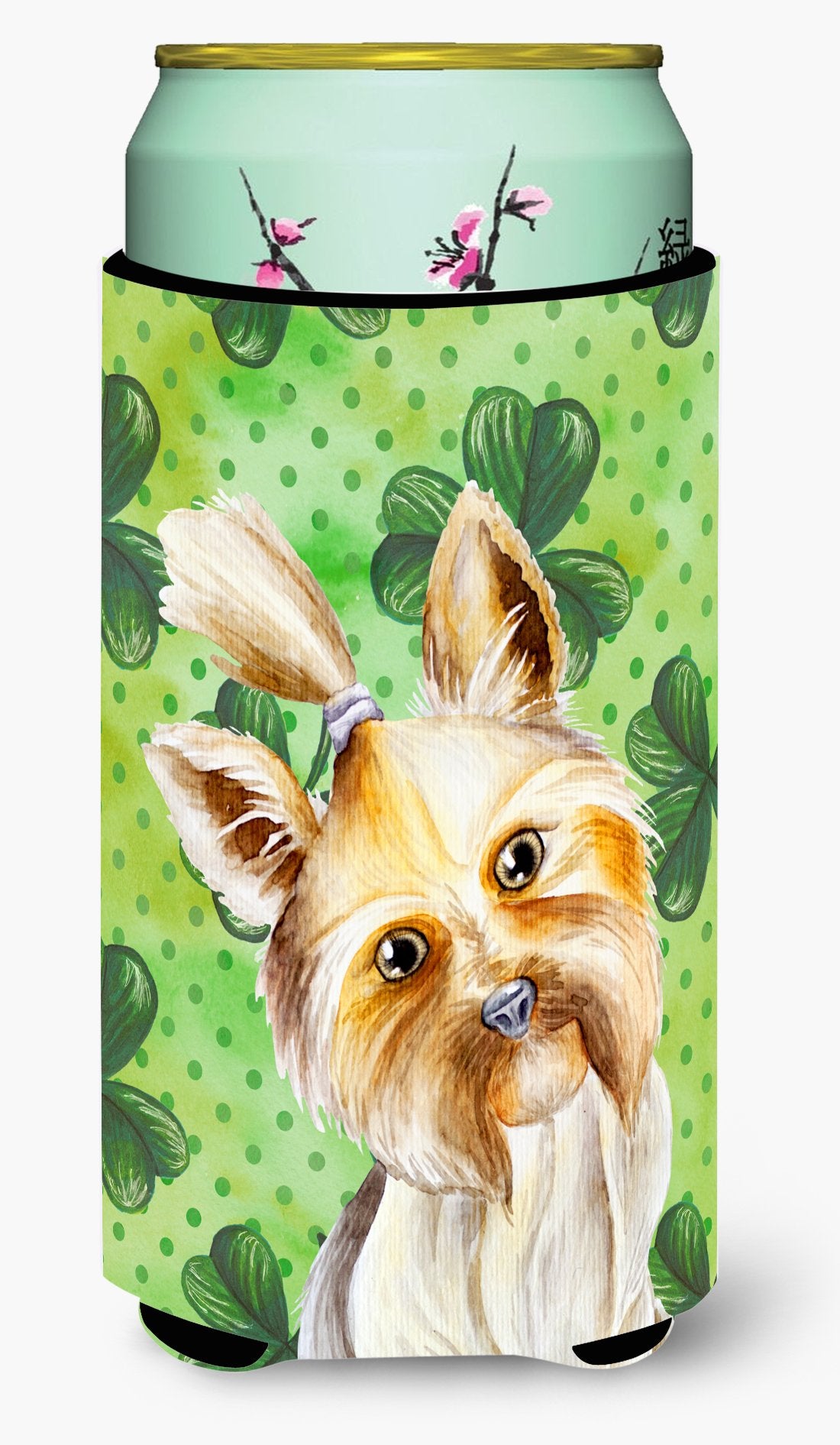 Yorkie Yorkshier Terrier Shamrocks Tall Boy Beverage Insulator Hugger CK1396TBC by Caroline's Treasures