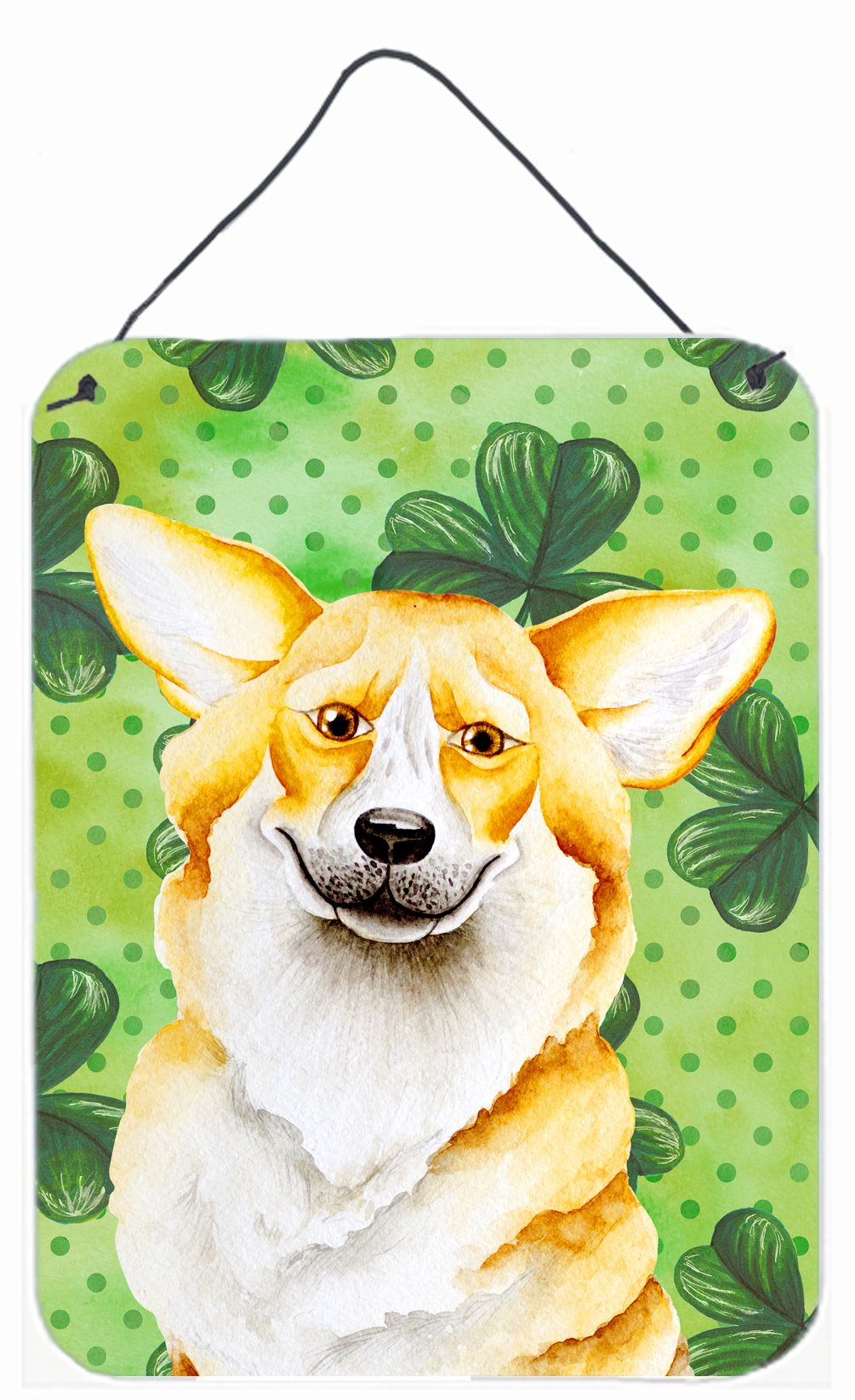 Corgi Shamrocks Wall or Door Hanging Prints CK1397DS1216 by Caroline's Treasures