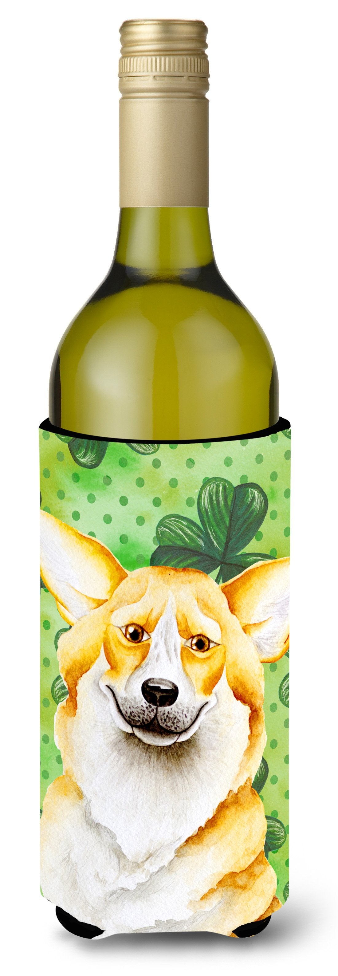 Corgi Shamrocks Wine Bottle Beverge Insulator Hugger CK1397LITERK by Caroline's Treasures