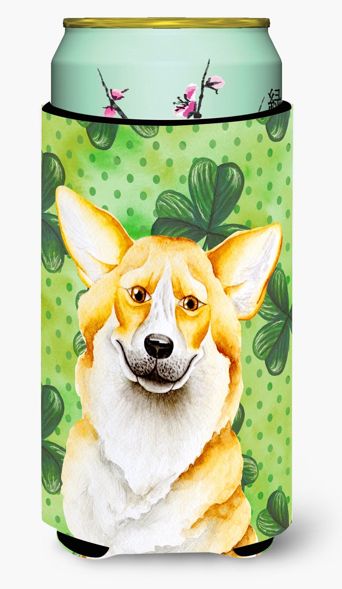 Corgi Shamrocks Tall Boy Beverage Insulator Hugger CK1397TBC by Caroline's Treasures