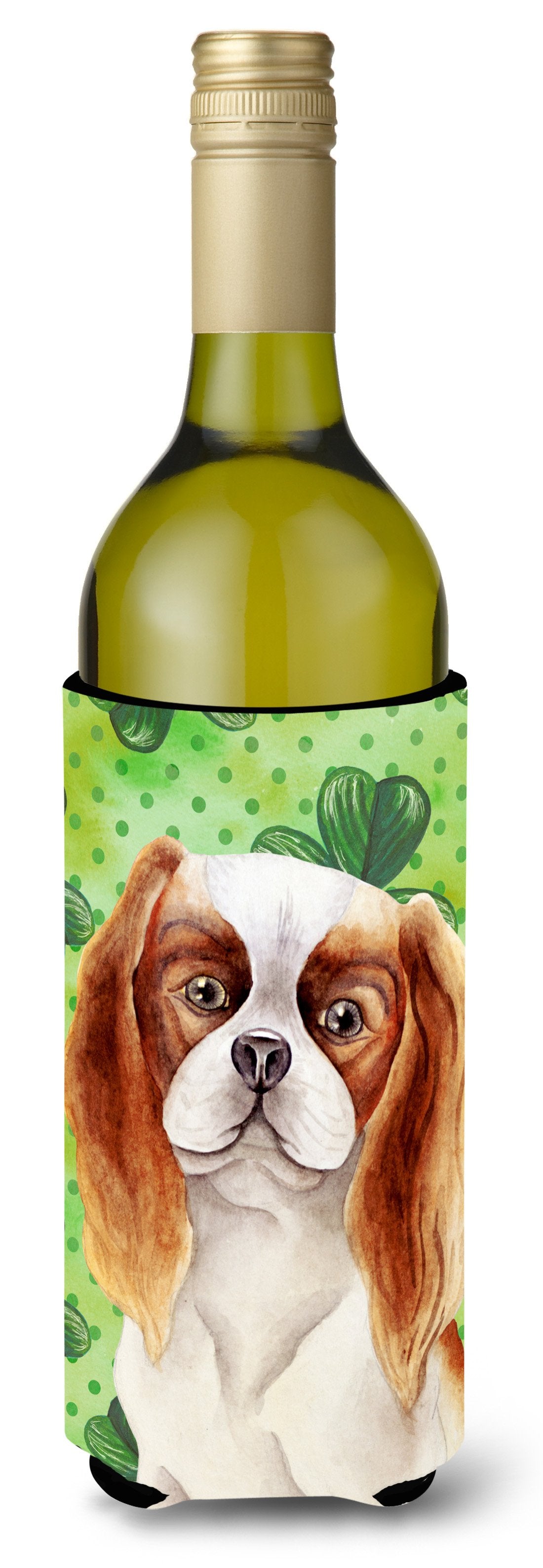 Cavalier Spaniel Shamrocks Wine Bottle Beverge Insulator Hugger CK1398LITERK by Caroline's Treasures