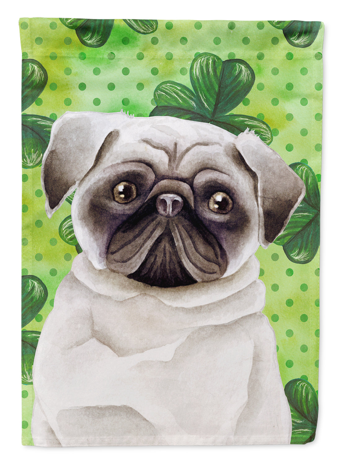 Pug Shamrocks Flag Canvas House Size CK1399CHF  the-store.com.