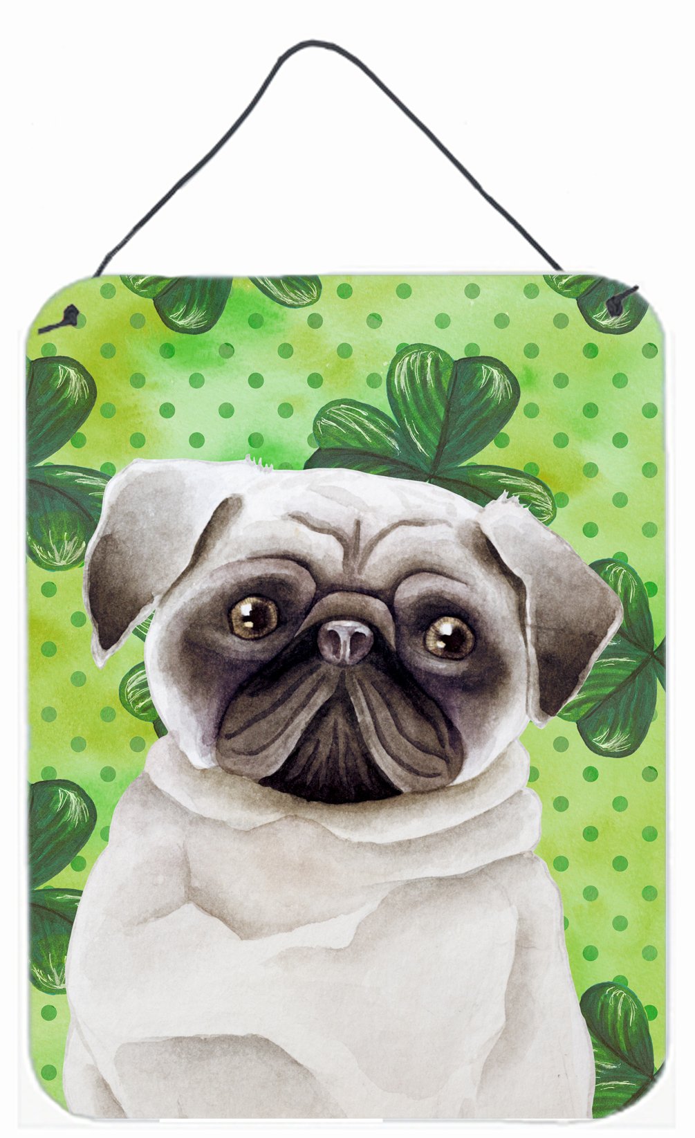 Pug Shamrocks Wall or Door Hanging Prints CK1399DS1216 by Caroline&#39;s Treasures