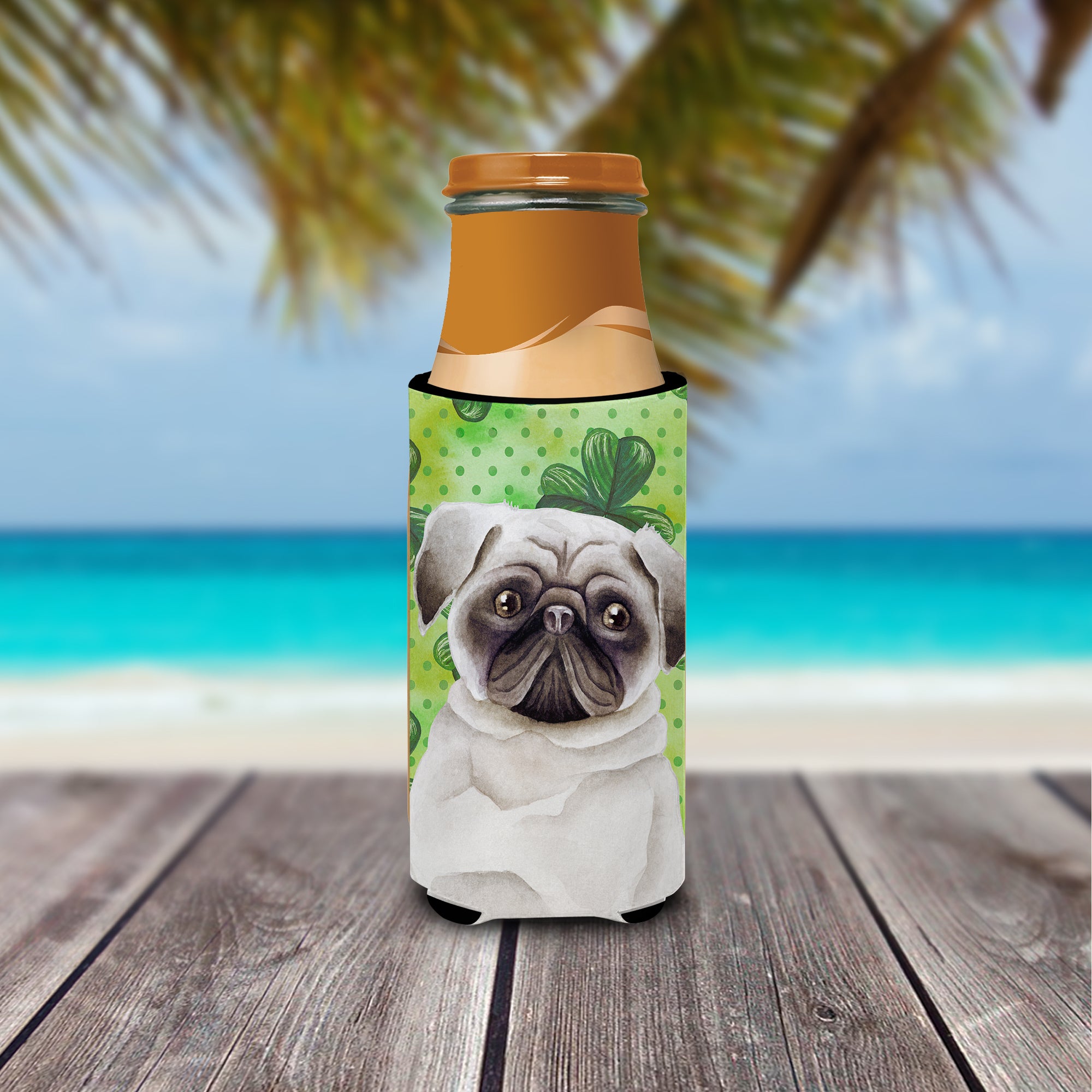 Pug Shamrocks  Ultra Hugger for slim cans CK1399MUK  the-store.com.