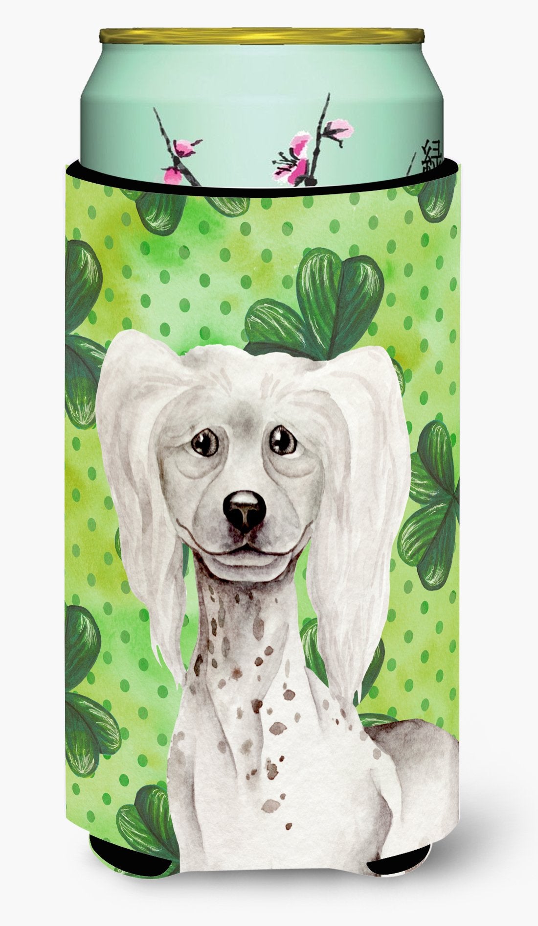 Chinese Crested Shamrocks Tall Boy Beverage Insulator Hugger CK1401TBC by Caroline's Treasures