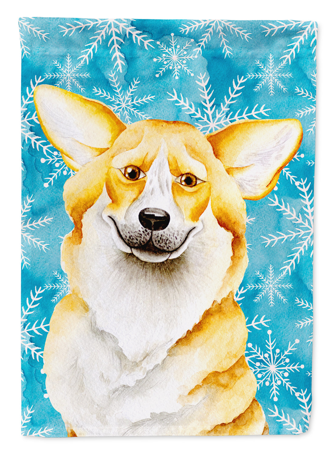 Corgi Winter Flag Canvas House Size CK1411CHF  the-store.com.