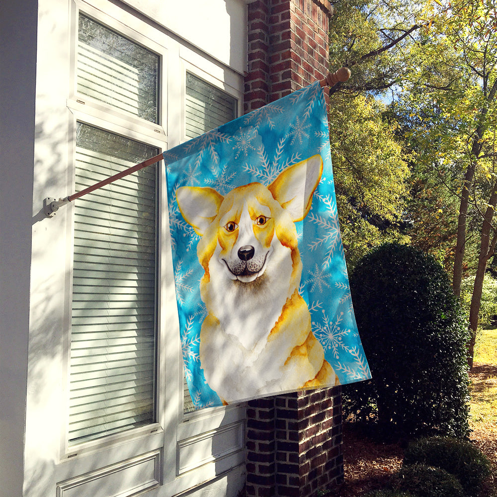 Corgi Winter Flag Canvas House Size CK1411CHF  the-store.com.