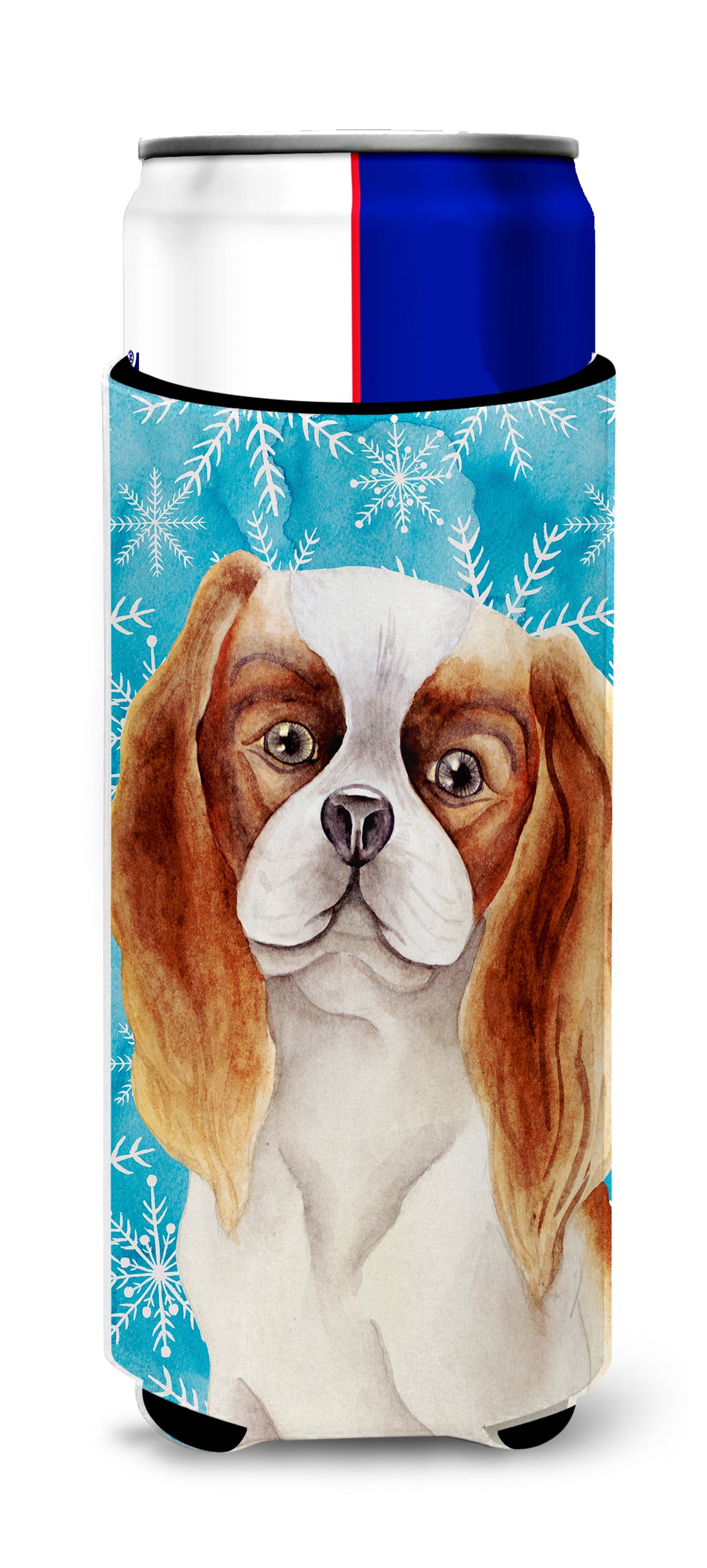 Cavalier Spaniel Winter  Ultra Hugger for slim cans CK1412MUK  the-store.com.