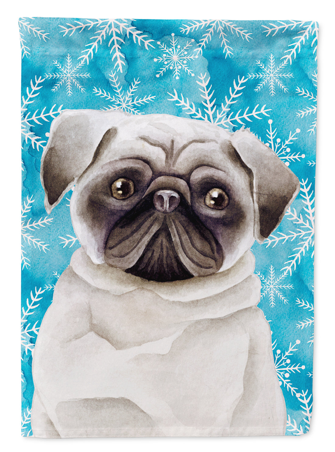 Pug Winter Flag Canvas House Size CK1413CHF  the-store.com.