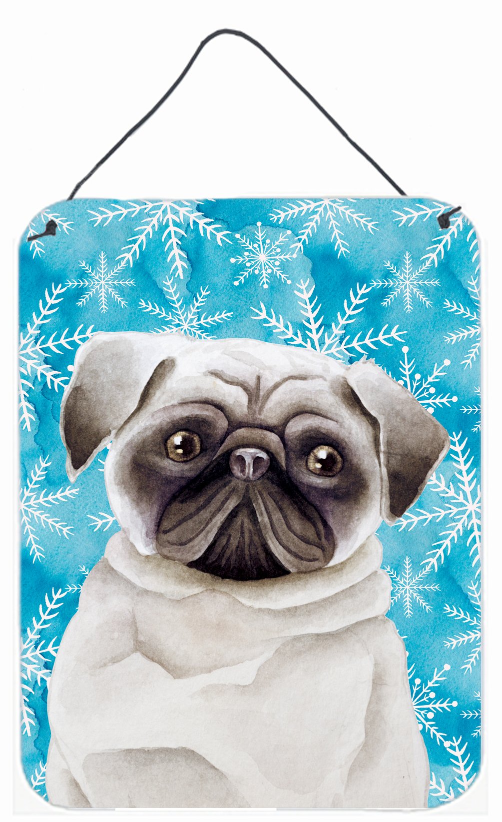 Pug Winter Wall or Door Hanging Prints CK1413DS1216 by Caroline's Treasures